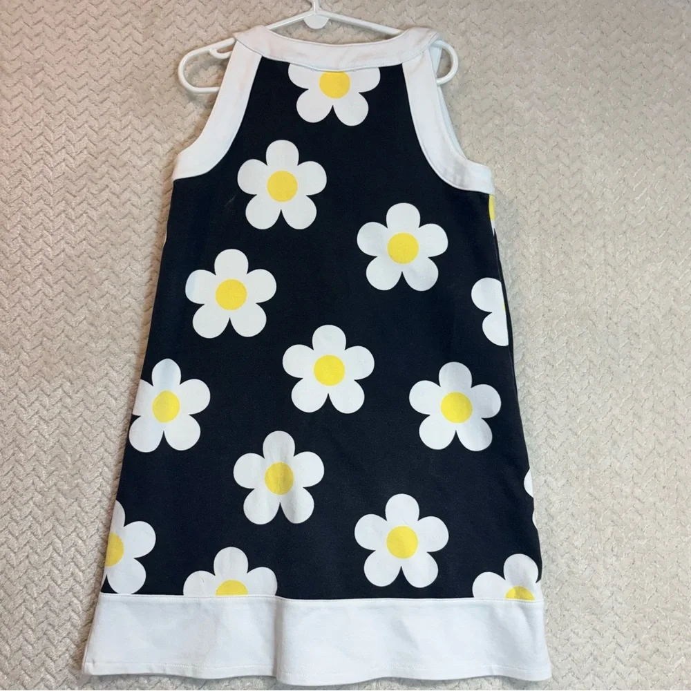 Gymboree Black White Yellow Daisy Shift Dress‎ Girl Size 8 Mod Retro 60s Floral